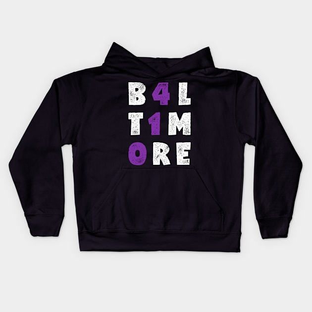 B4LT1M0RE Kids Hoodie by HeatherDee